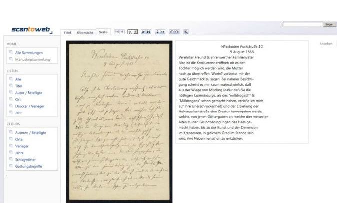 Anzeigeoption 1: Image und Volltext im Visual Library Portal