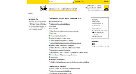 Liste von OA Journals an der UB Graz