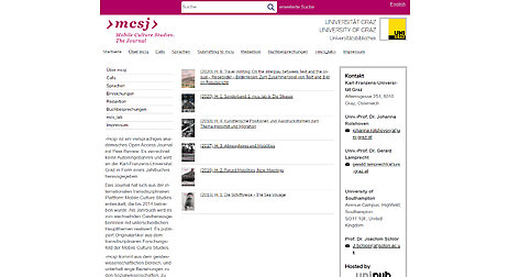 Titelseite eines OA Journals auf dem Publikationsserver der UB Graz