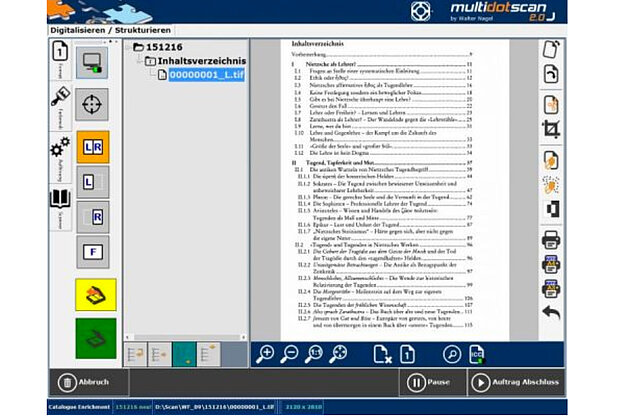 Touchscreenapplikation multidotscan Scanoperator-Ansicht