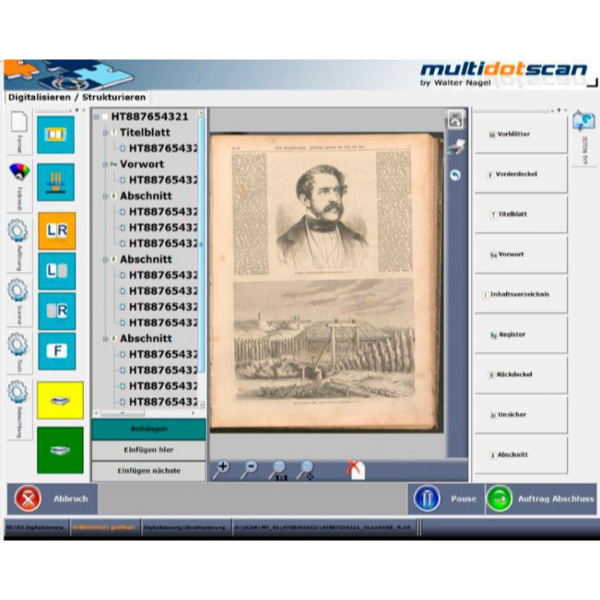 Die Bediensoftware multidotscan