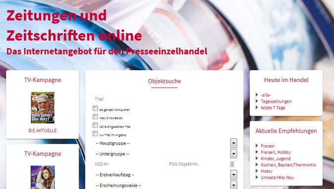 Screenshot der Benutzeroberfläche Screenshot der Benutzeroberfläche